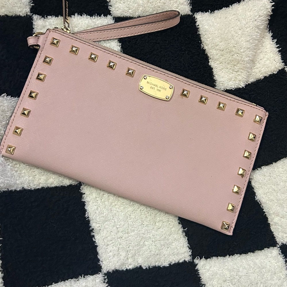 Michael Kors Studded Wristlet, Blush Pink